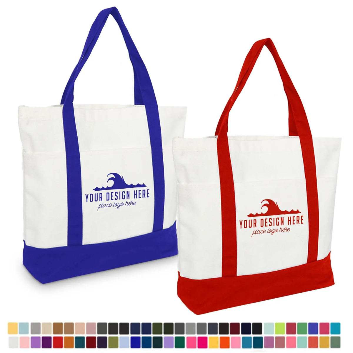 16 OZ. Grocery Cotton Canvas Budget Shopper Tote Bag 1