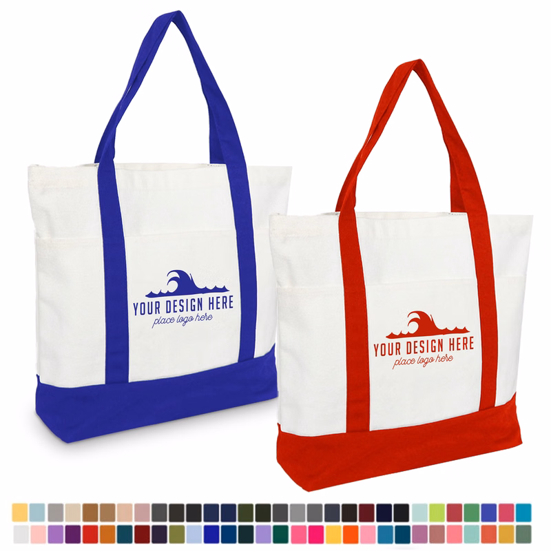 16 OZ. Grocery Cotton Canvas Budget Shopper Tote Bag