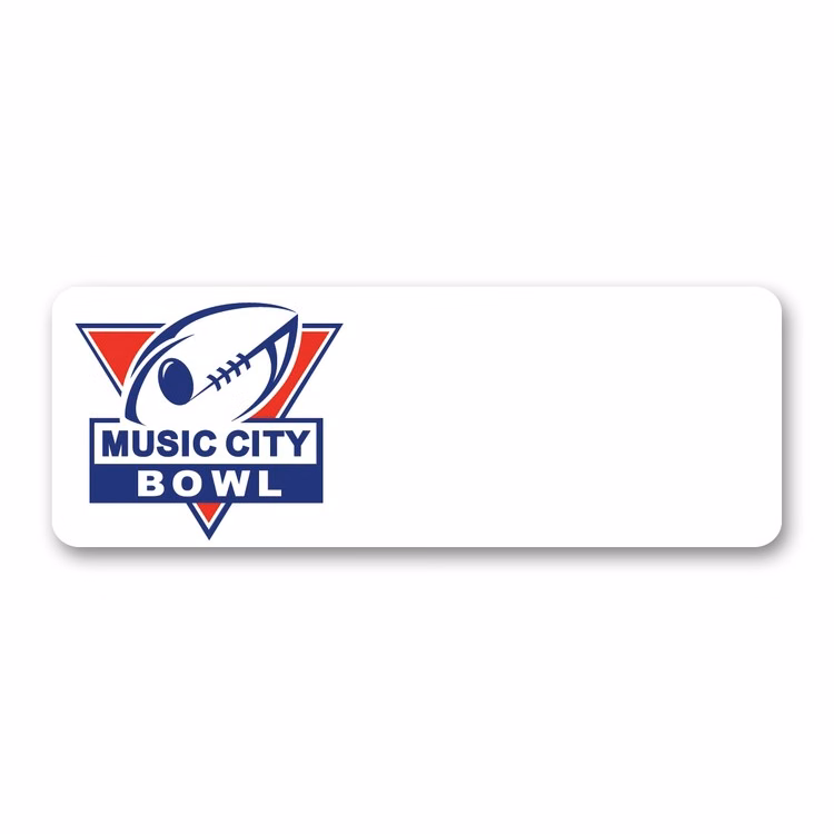 UV Printed Poly Name Badge w/ Pin Fastener (1.25"X3.5") Rectangle