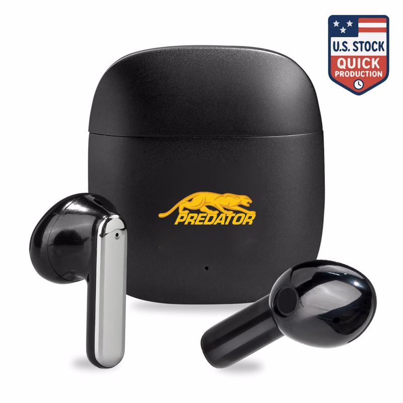 PulsePods Black Metal Earbuds With Deep Bass