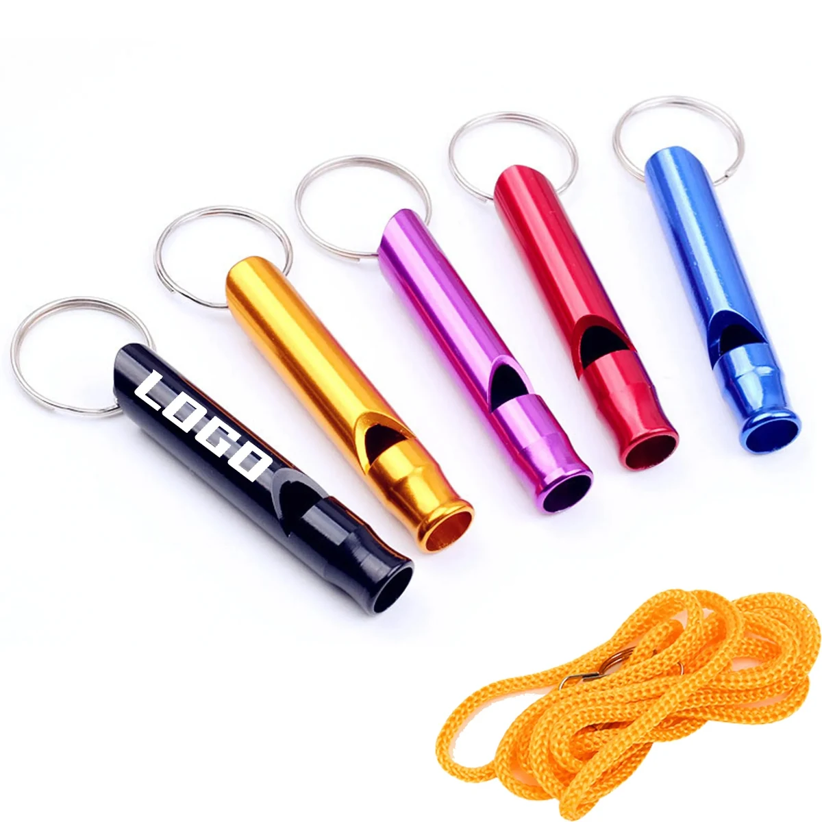 Metal Whistle Keychain With Lanyard 1