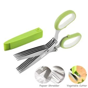 5 Blade Herb Chopper Scissors With Ergonomic Dual Color Handle 1
