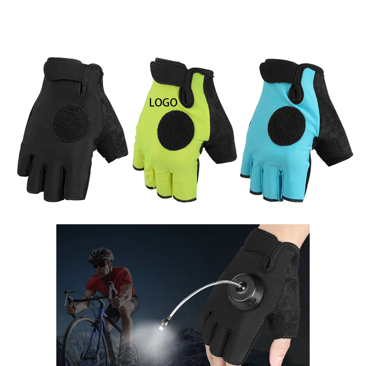 Half Finger Led Flashlight Gloves 1