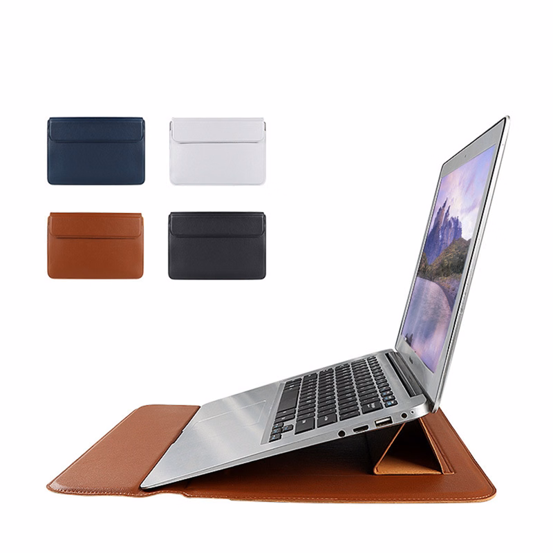 13 Inch Leather Laptop Sleeve With Stand