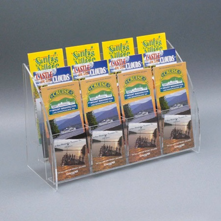 Countertop Brochure Hlder with Curved Sides, 3-Tier 12-Pocket