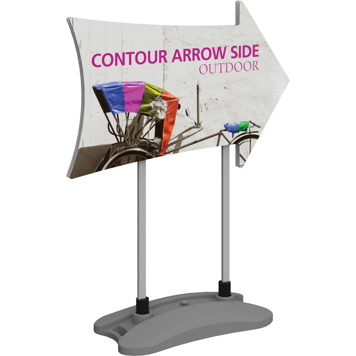 Contour Single-Sided Outdoor Sign Arrow Side w/Fillable Base 1