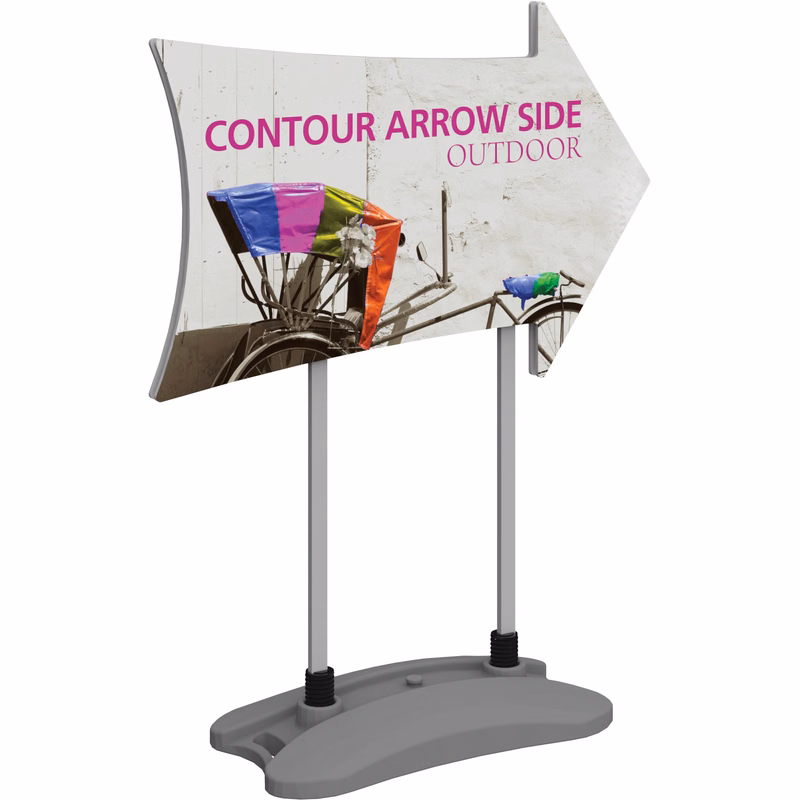 Contour Single-Sided Outdoor Sign Arrow Side w/Fillable Base