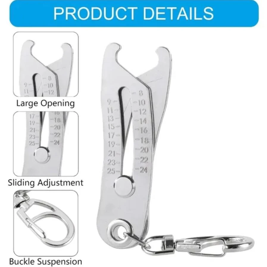 Portable keychain nut and bolt thread size verification tool 1