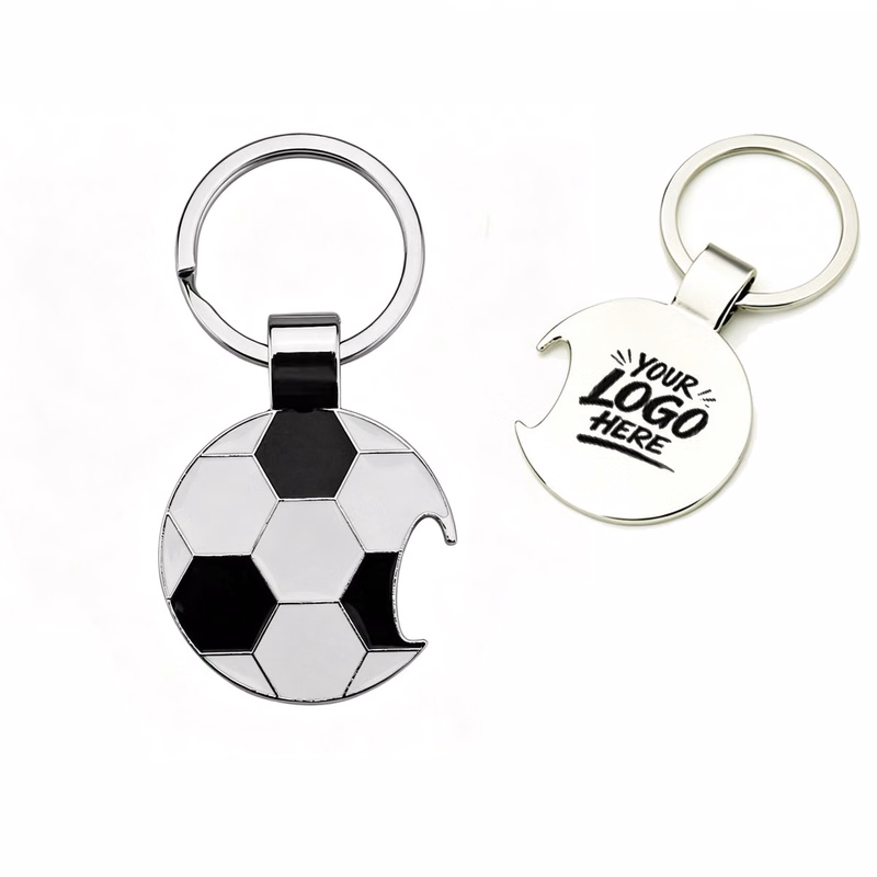 MOQ30 Zinc Alloy Soccer Bottle Opener Key Chain