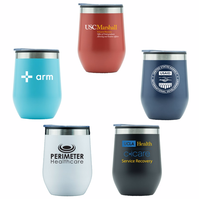Madison 12 Oz. Double Walled SS/PP Wine Cup (Teal Blue)
