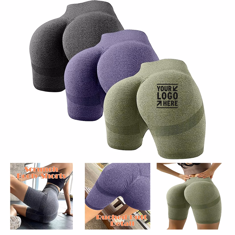Women's Butt Lifting Yoga Shorts Workout High Waist Tummy Control Ruched Booty Pants