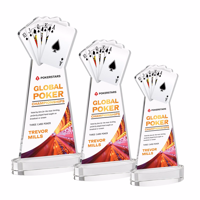 Poker VividPrint™ Award on Alberton Base - Clear