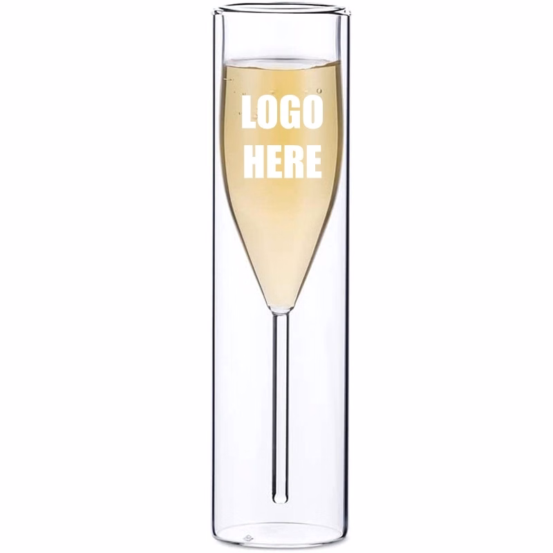 Custom 3.4 oz Double-Walled Champagne Flute