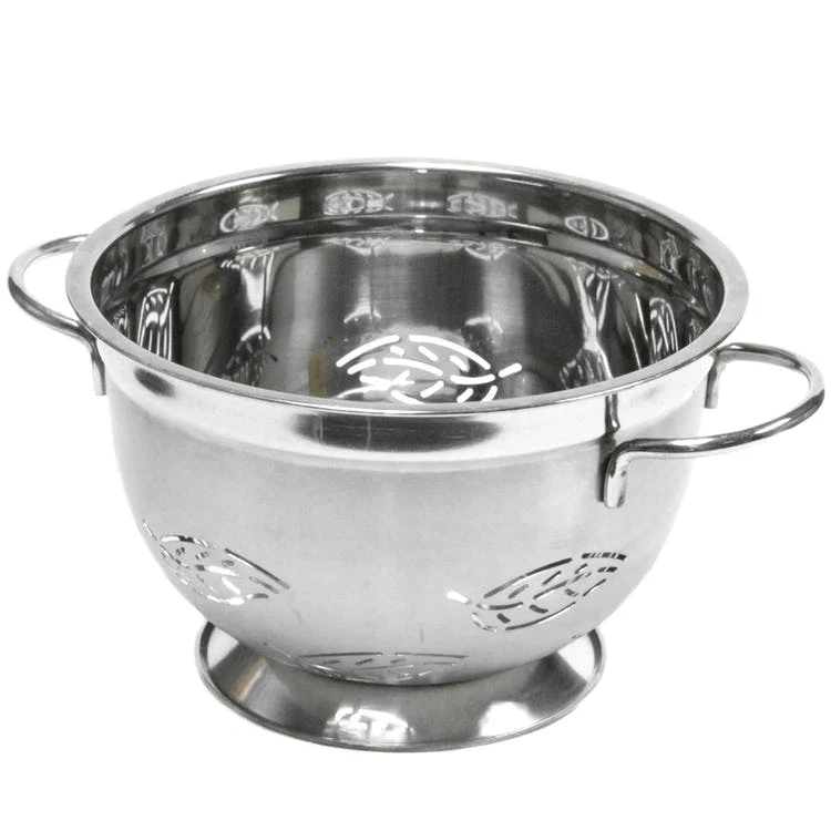Stainless Steel Colanders - 5 Quart Leaf Design 1