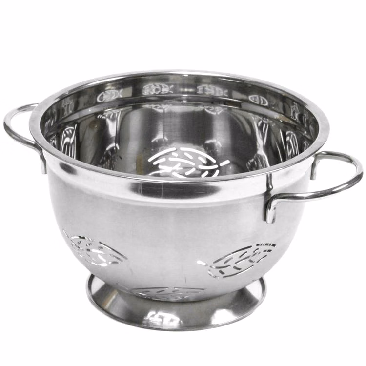 Stainless Steel Colanders - 5 Quart Leaf Design