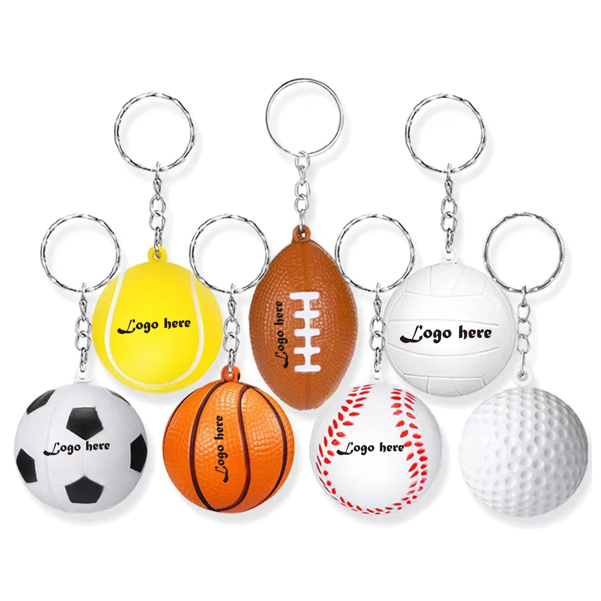 2in1 Soft Sports Stress Ball Keychain 1