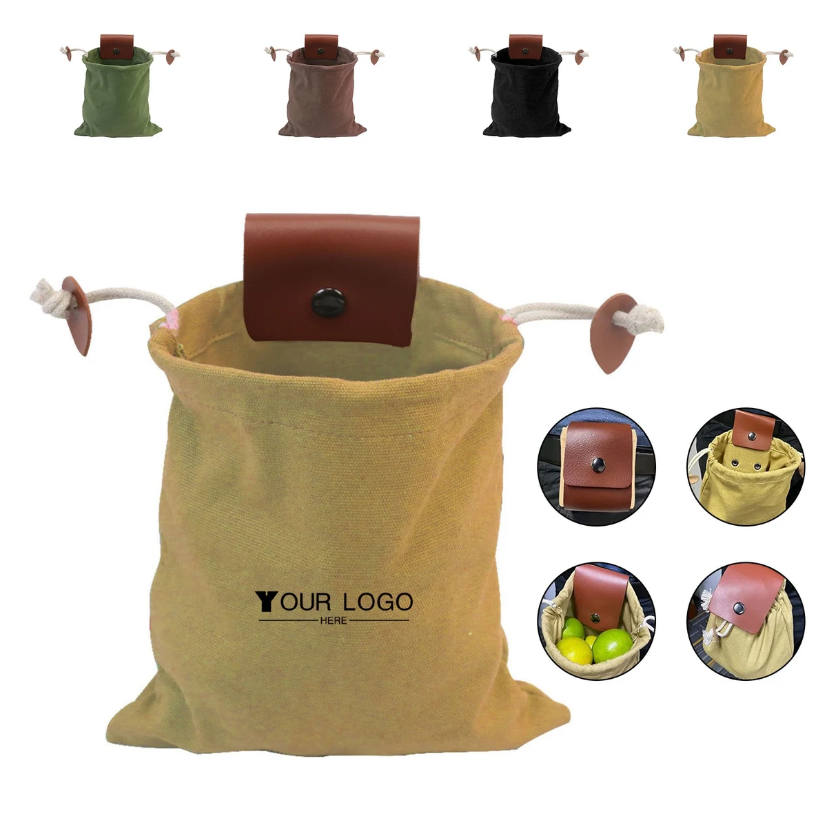 Collapsible Leather PU Foraging Bag 1