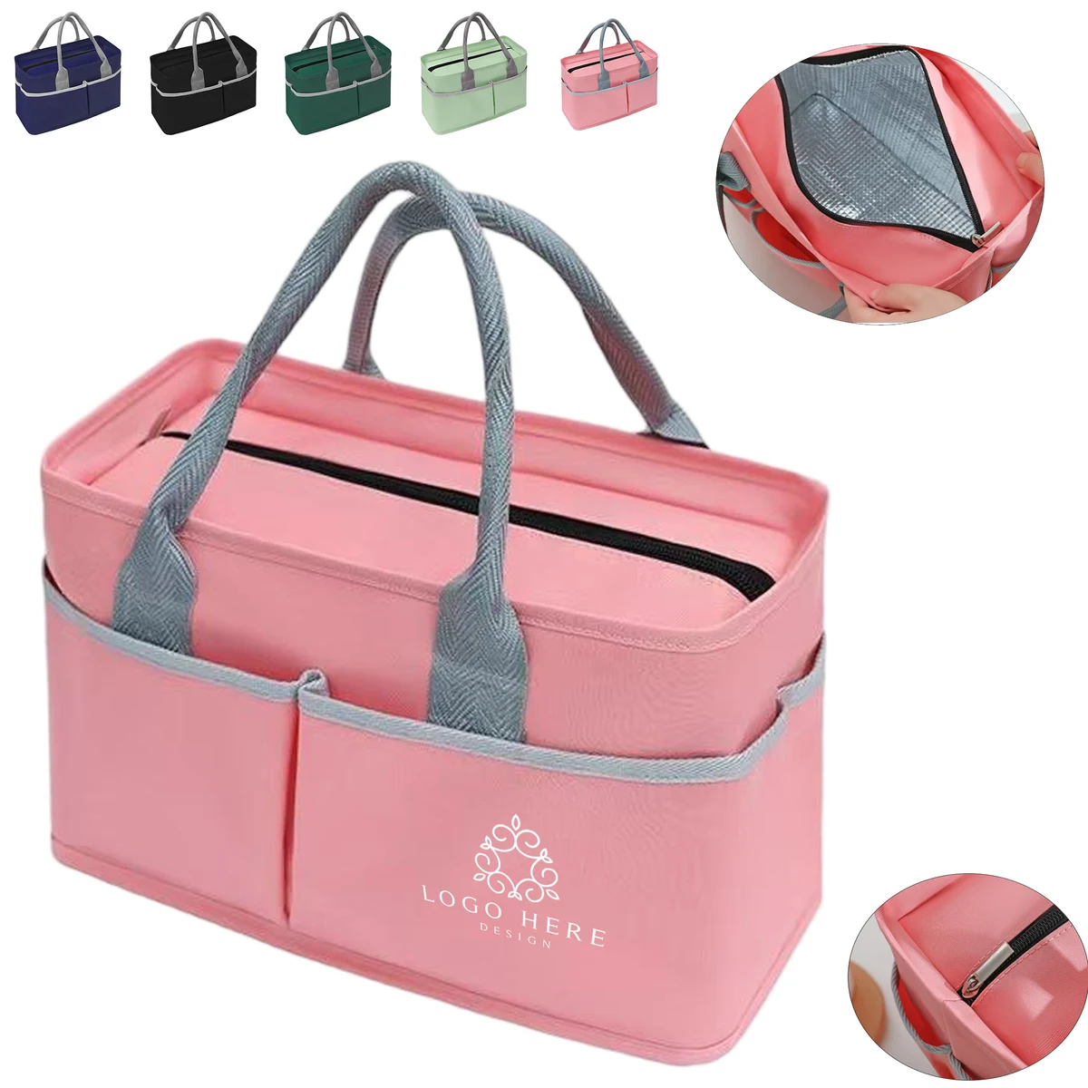Multi Pocket Oxford Lunch Picnic Tote Bag 1