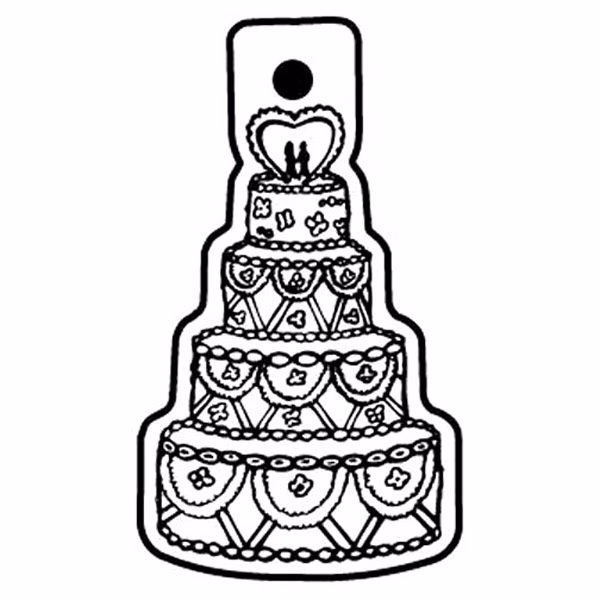 Wedding Cake Key Tag - Spot Color