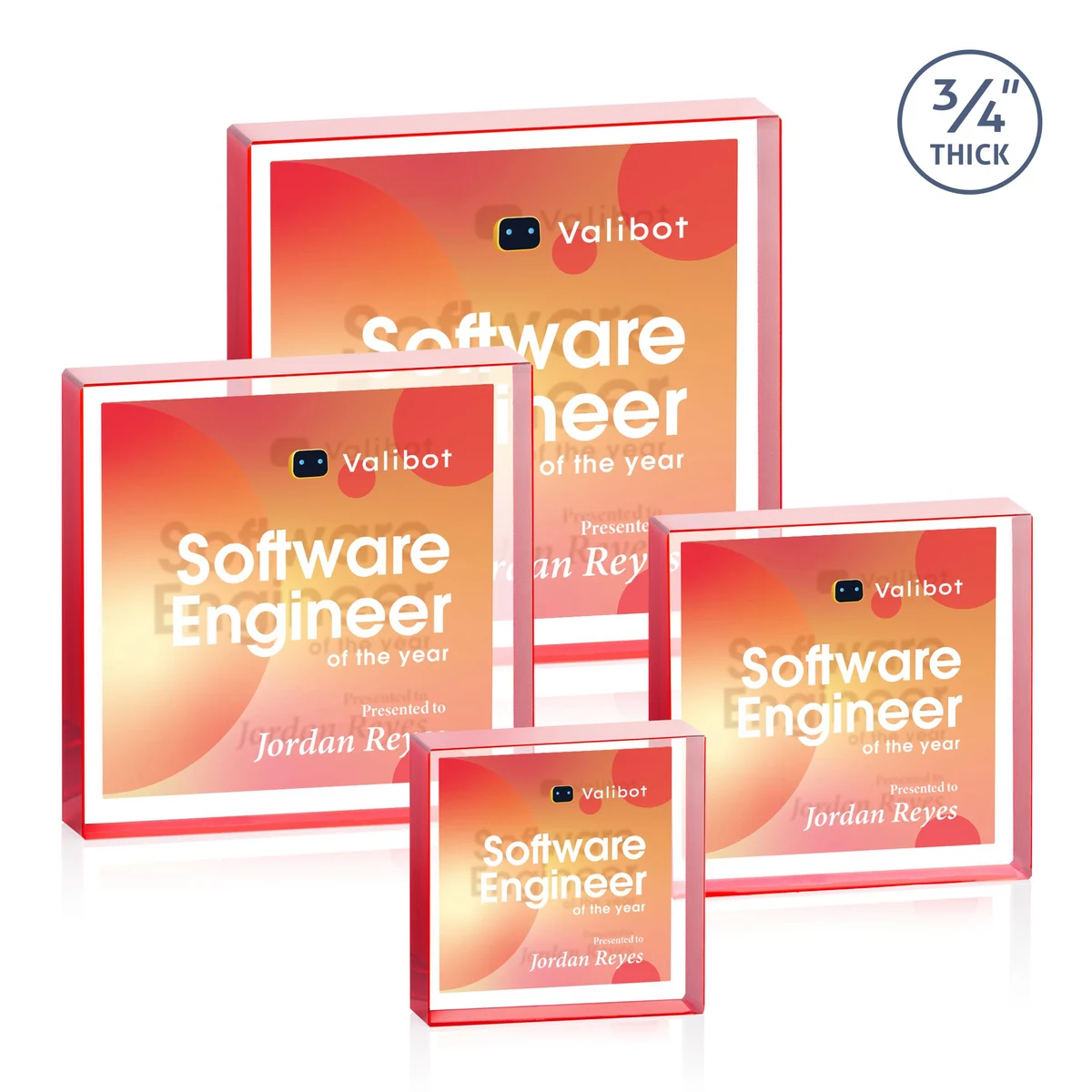 Upton Square VividPrint™ Double Sided Award - Red 1