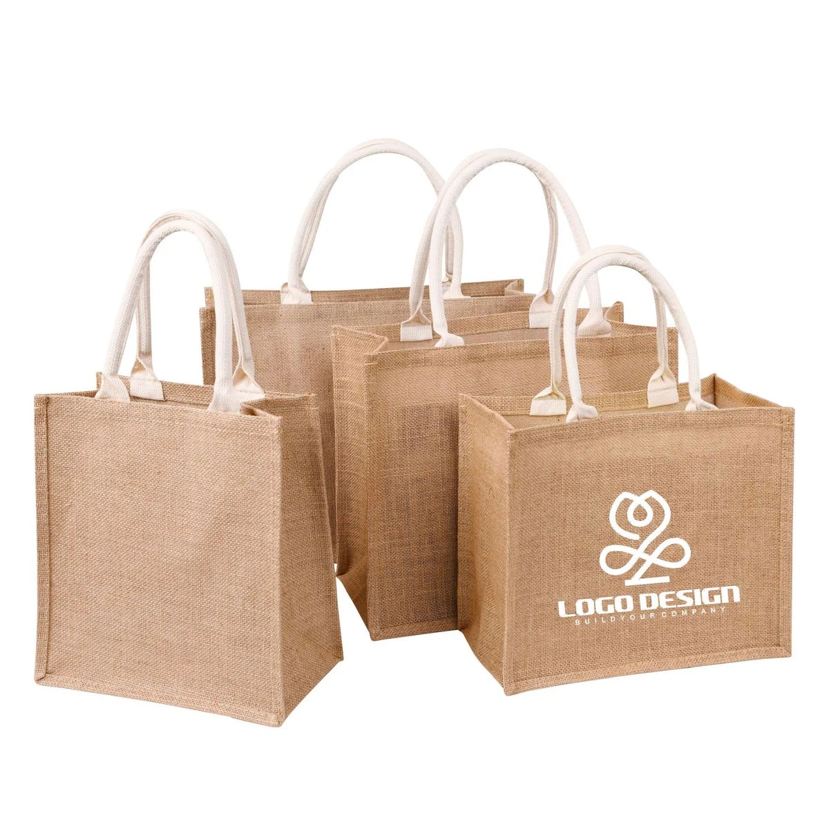 Economical Burlap Shopping Grocery Tote Bag 1