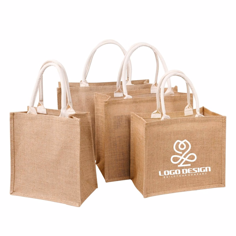 Economical Burlap Shopping Grocery Tote Bag