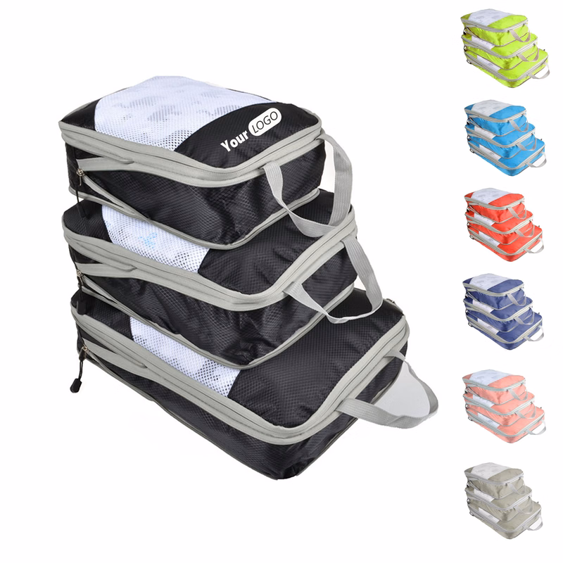 Travel compression storage bag three piece set