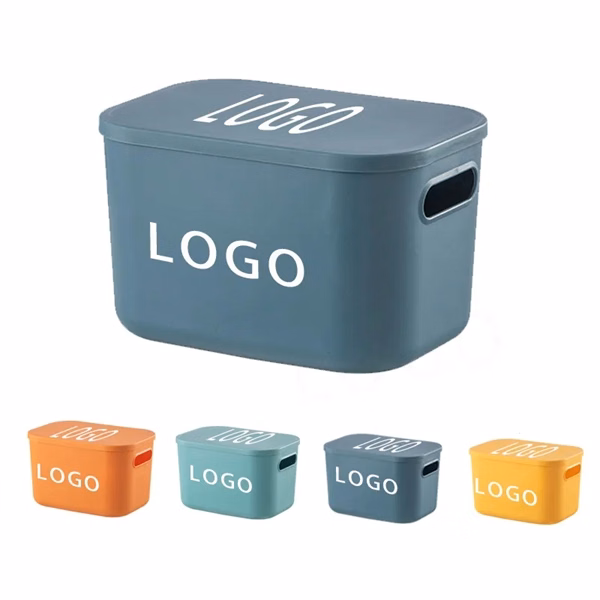 Custom 9.84" x 7.09" Stackable Plastic Storage Bin — Organized Pantry & Office Container
