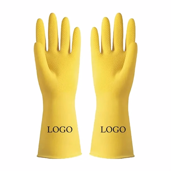 Custom Rubber Cleaning Gloves with Fish-Scale Grip — Protective Work Promo Item