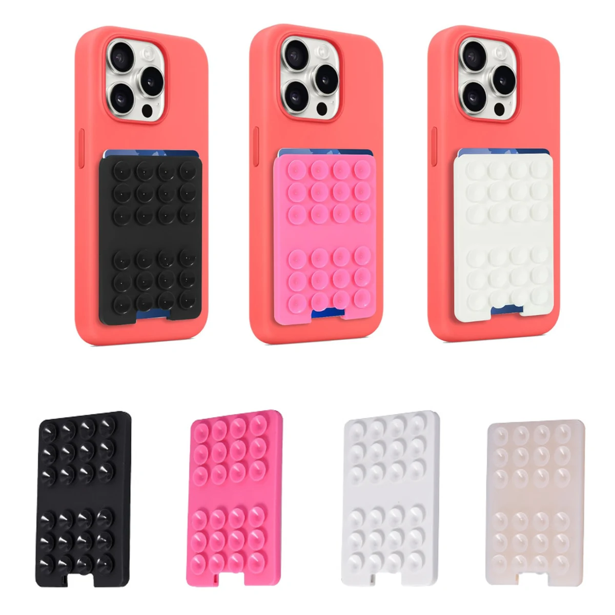 Silicone Cell Phone Wallet With Suction Cup 1