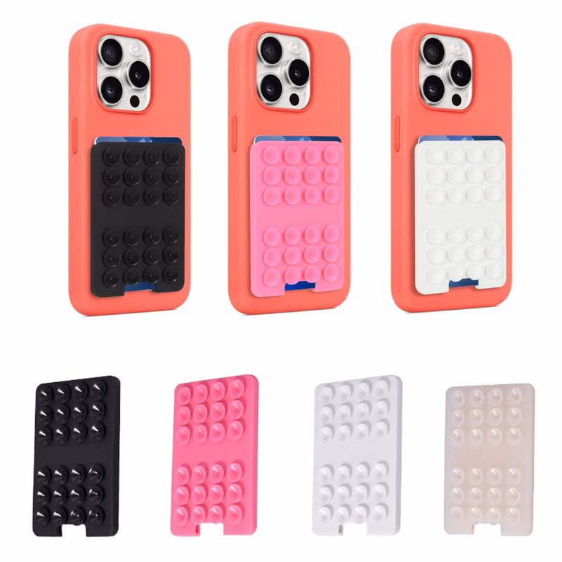 Silicone Cell Phone Wallet With Suction Cup
