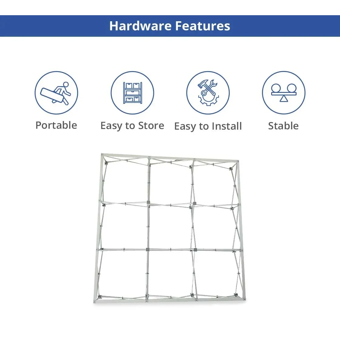 Fabric Pop Up Straight Display - Hardware only 1