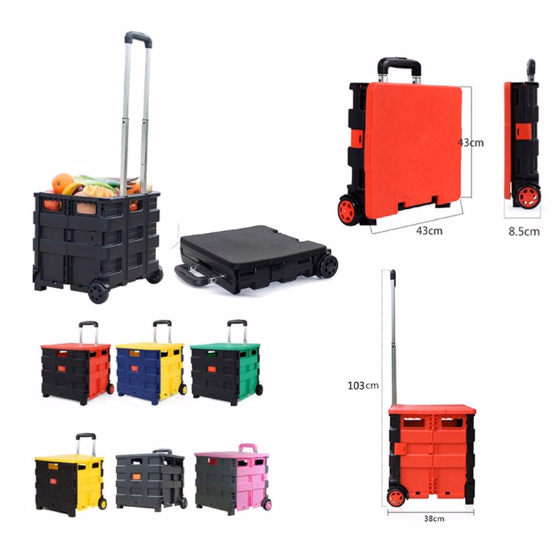 Folding Rolling Crate Handcart with Rotate Wheels