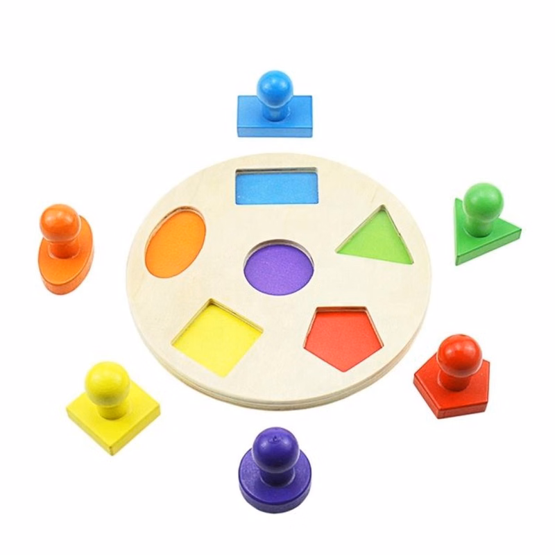 Geometry Puzzle Game Wood Grasped Board