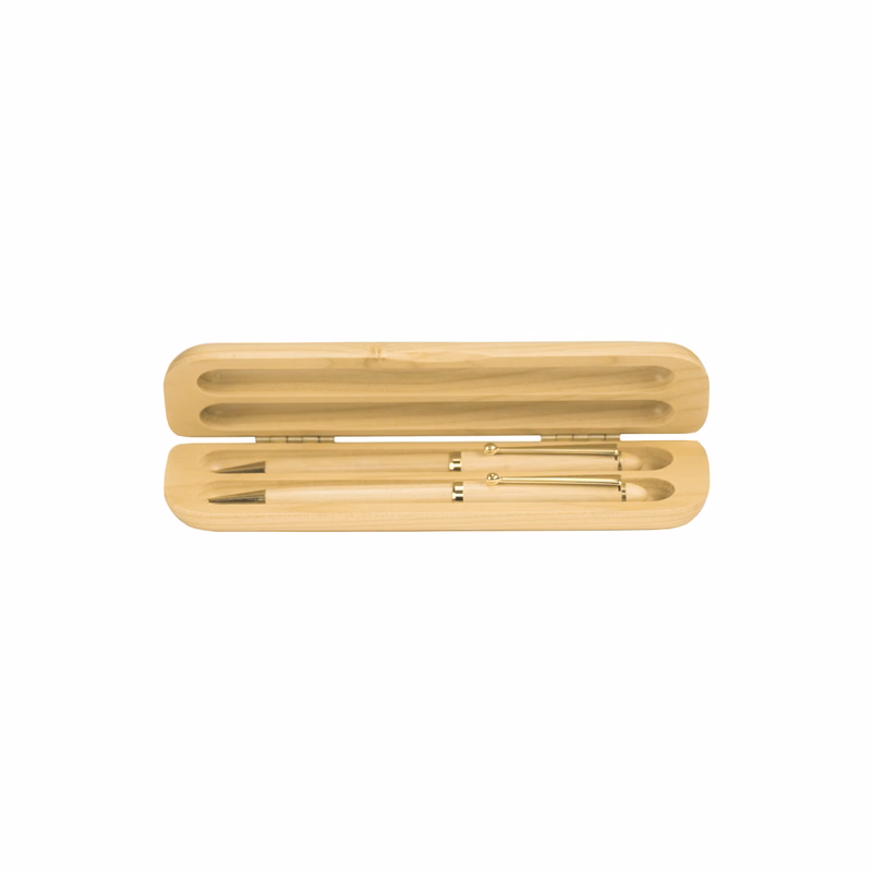 6 3/4" x 2 1/8" Maple Double Pen Case