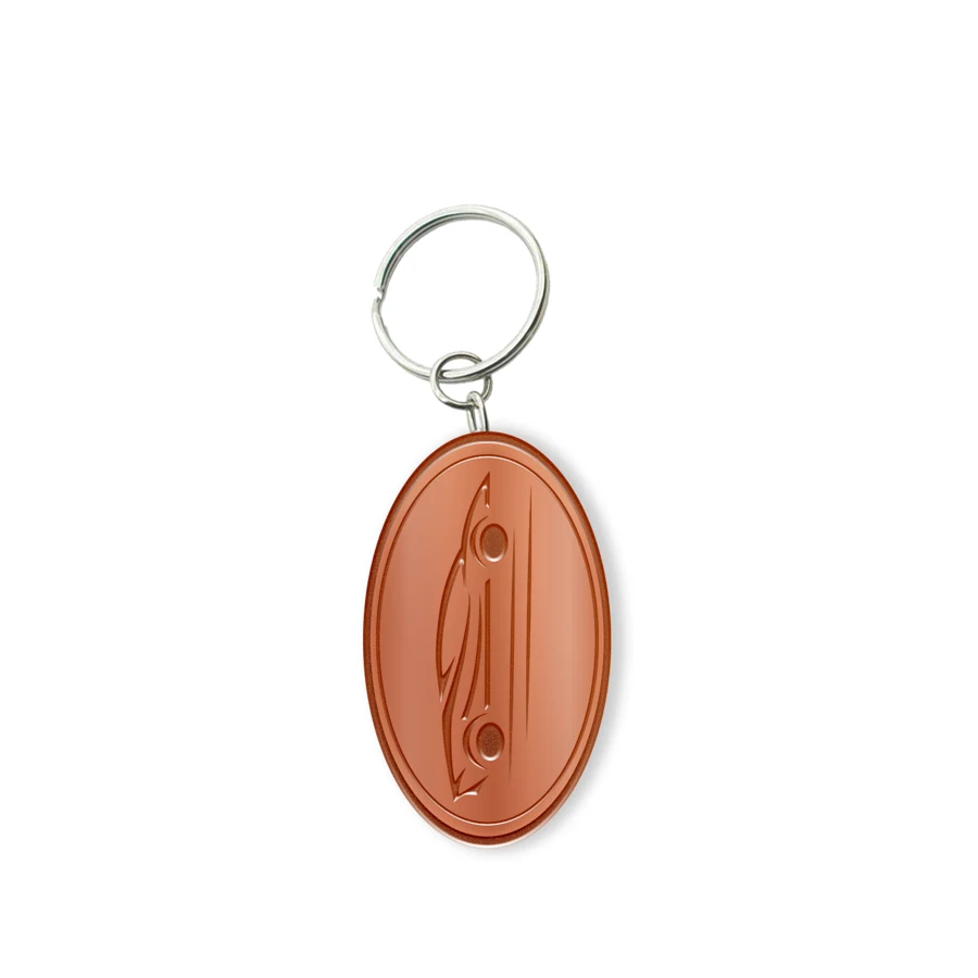 Customized Solid Iron Keychain with Shiny Copper Plating 1