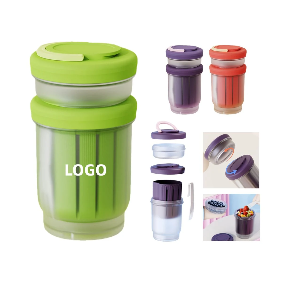 Two-Tier Leak-Proof Salad Lunch Container 1