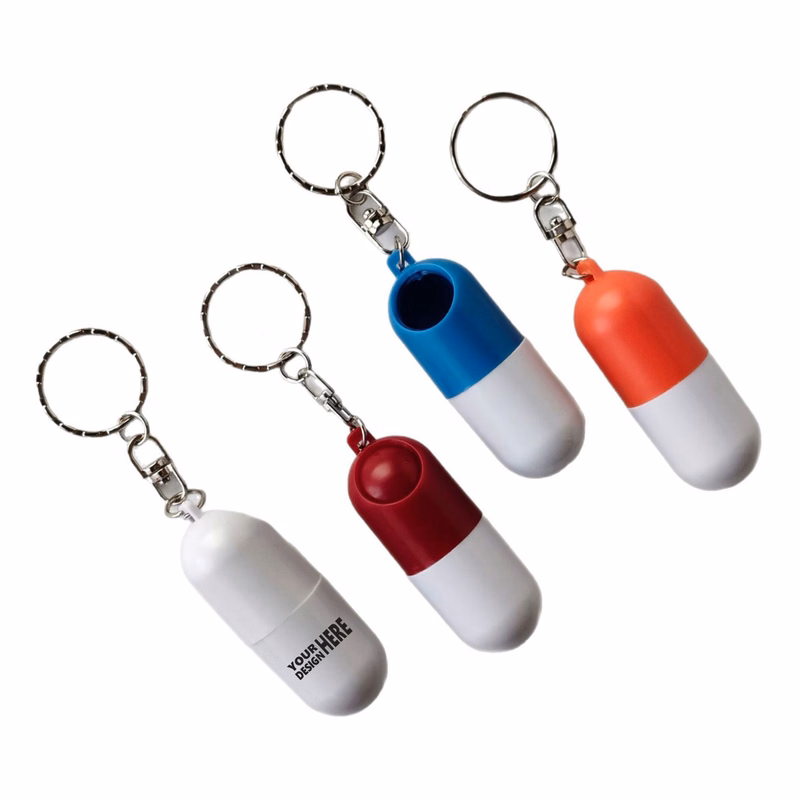 Pill Capsule Keychain Pill Case Holder