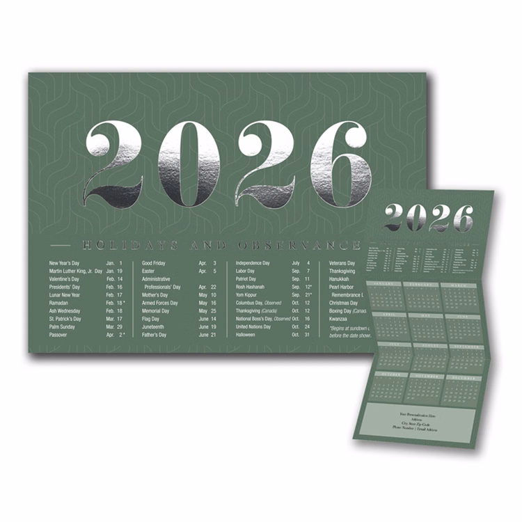 Simple Year Holiday Calendar Card