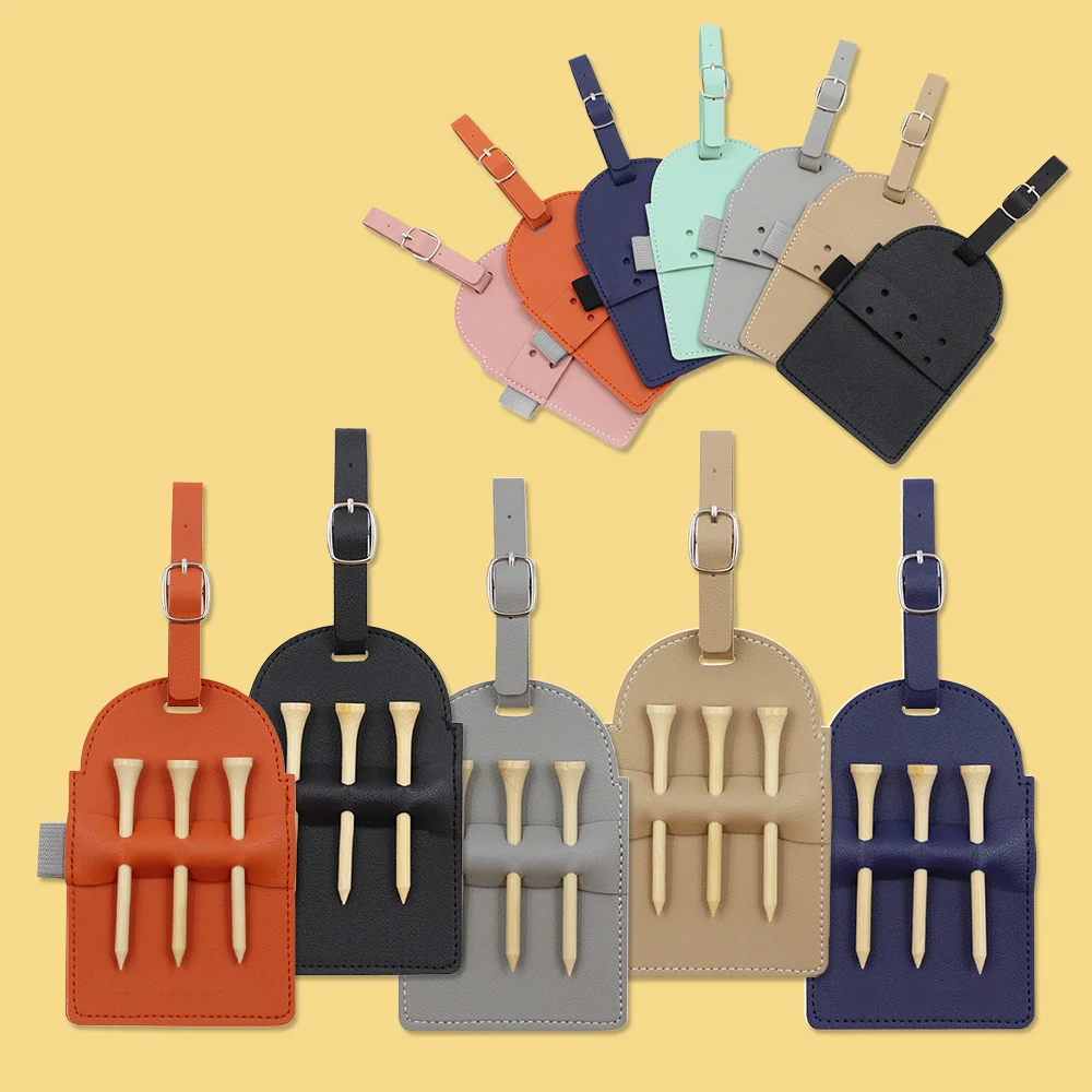 Portable Vegan Leather Golf Tee Bag Holder 1
