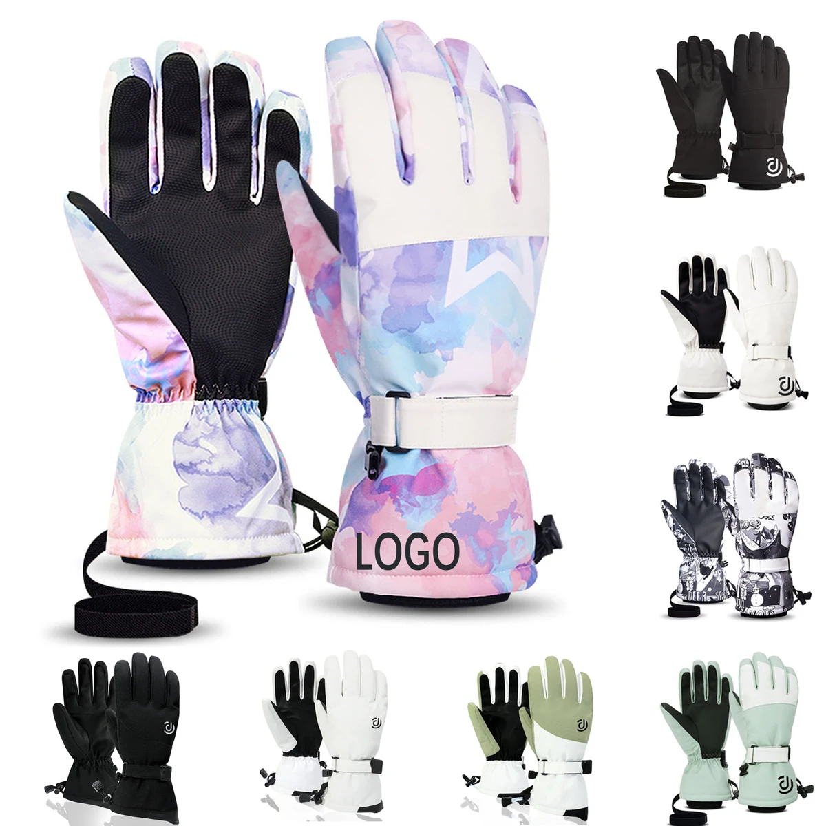 Waterproof Ski Gloves Warm Fleece Lined 1