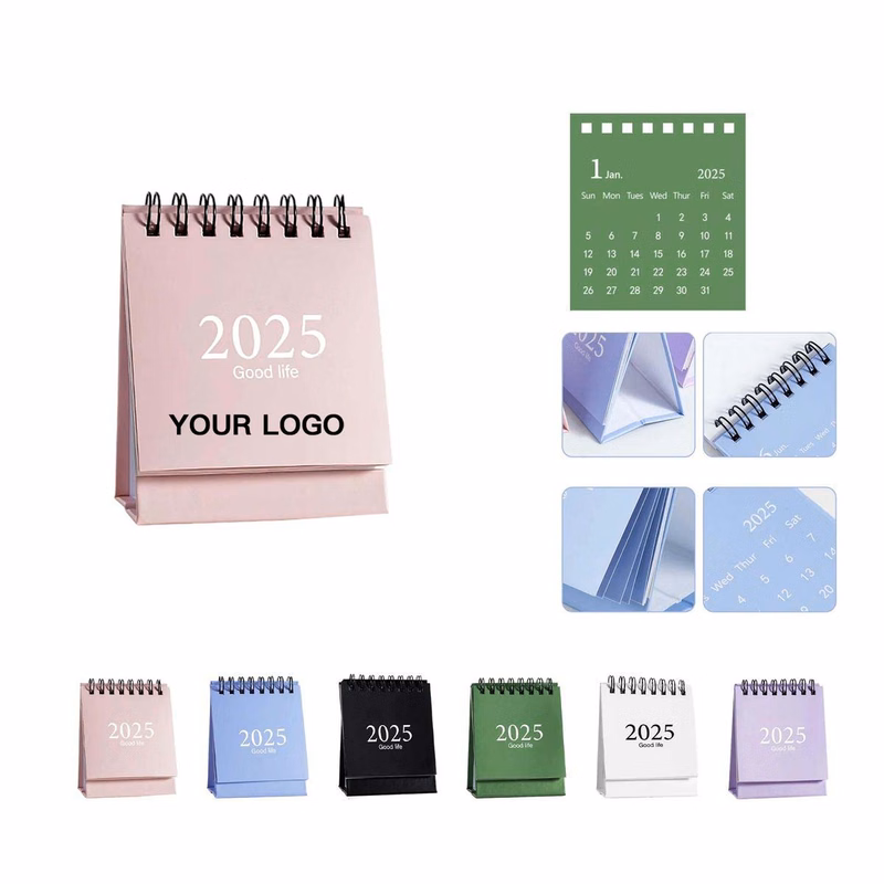Small Desk Calendar with Nature and Art Themes