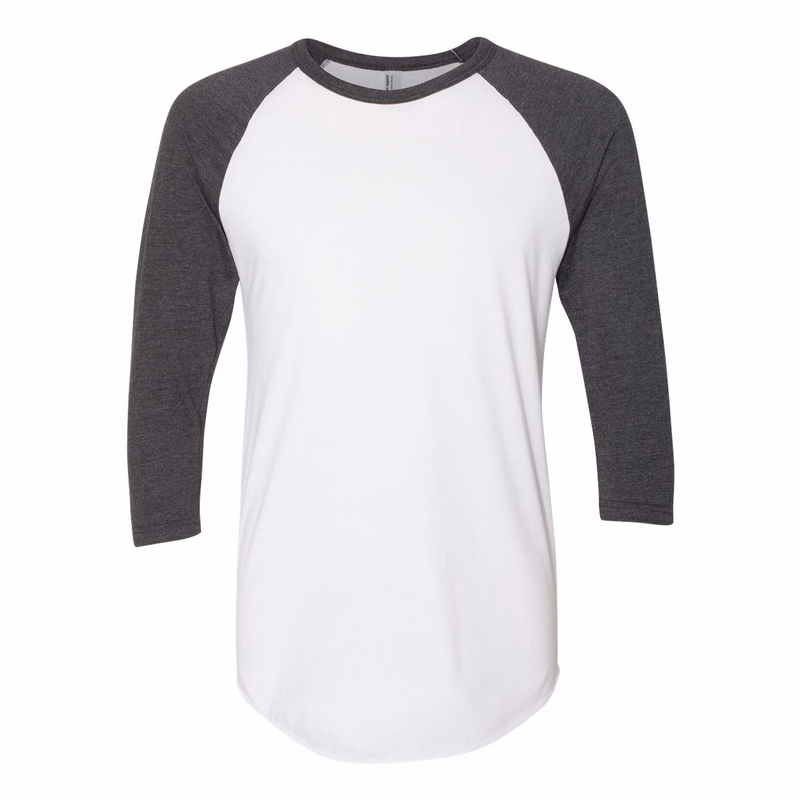 Unisex USA-Made 50/50 Poly/Cotton Raglan Three-Quarter Sleeve Tee - BB453US