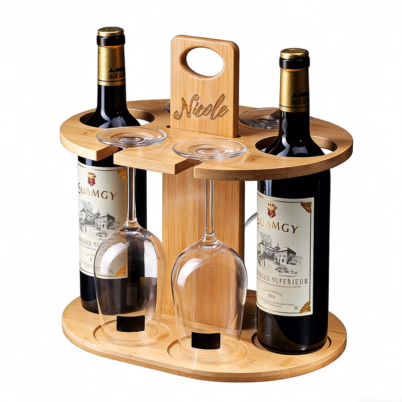 Bamboo Wine Glass Rack