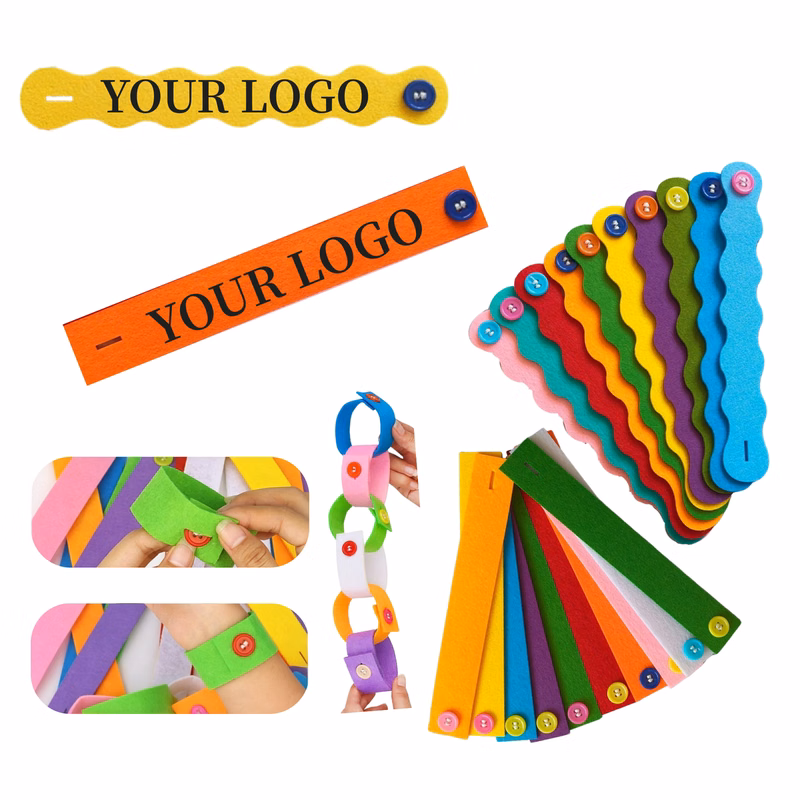 Kids Felt Button Bracelet 10-Pack Craft