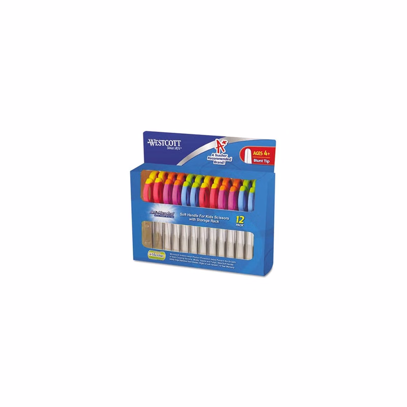 Blunt Tip Safety Scissors - Assorted Colors 12 Pack 5"