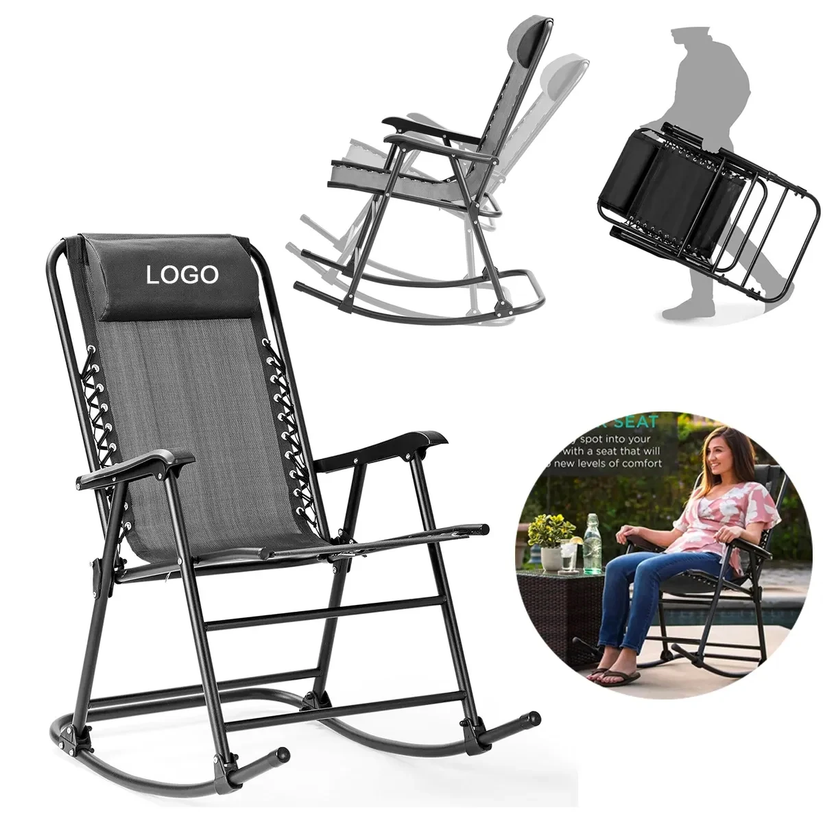Foldable Zero Gravity Rocking Chair 1