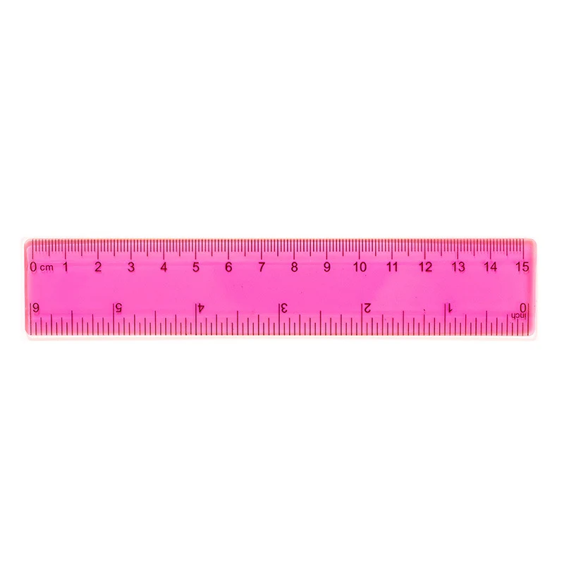 Plastic Transparent Straight Ruler Flexible Shatter Resistant 6" X 1.2" 1