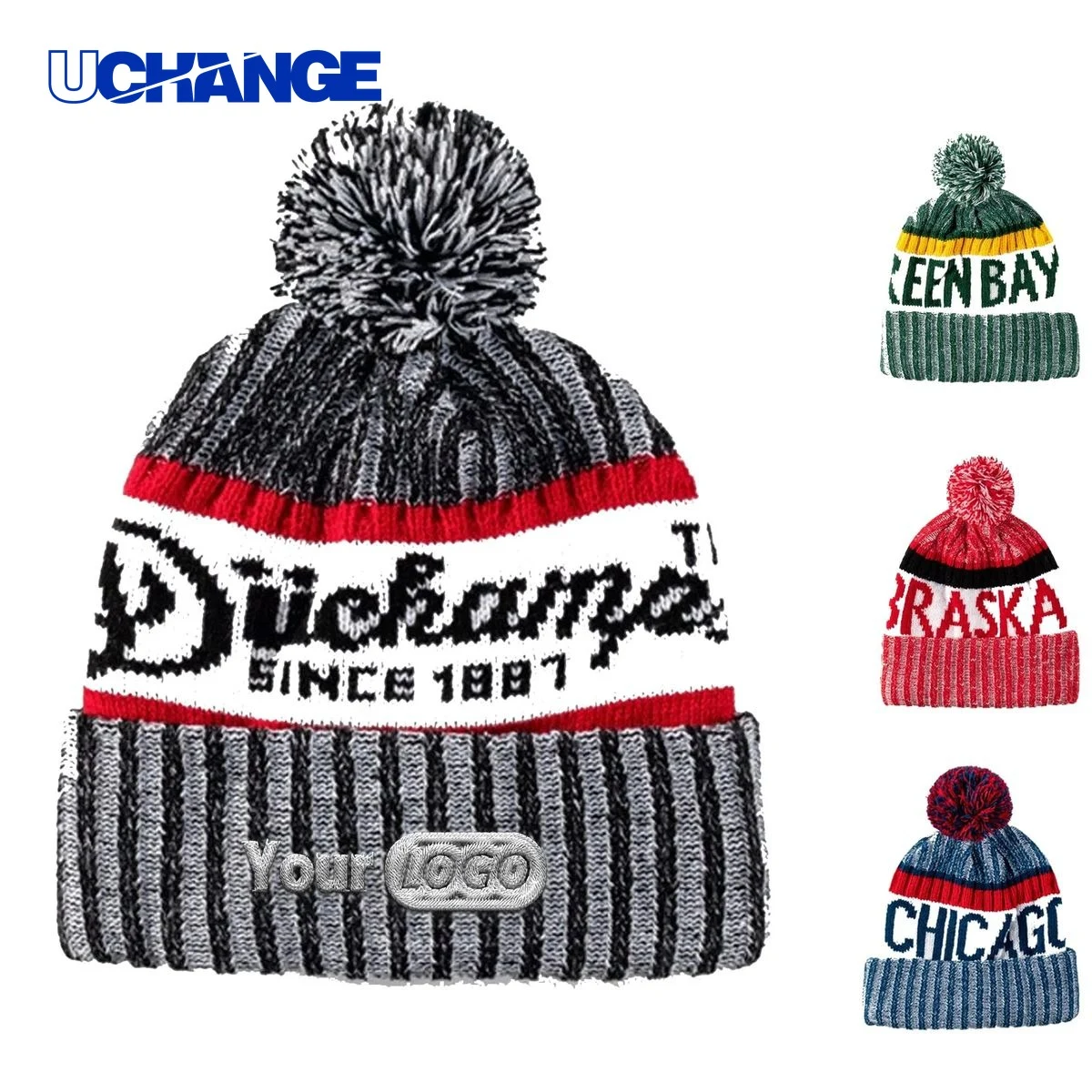 Folded Acrylic Knit Beanie Hat 1