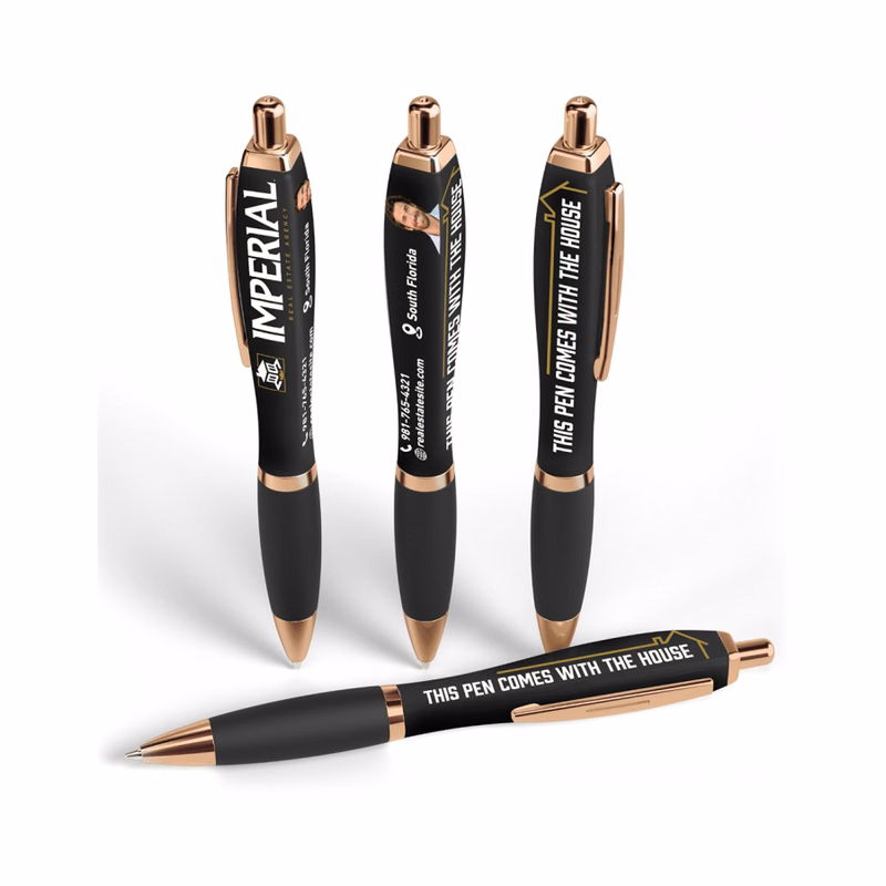 Union Printed - Rose Gold Eco Friendly Squared Stain Soft Gel Performance Pen